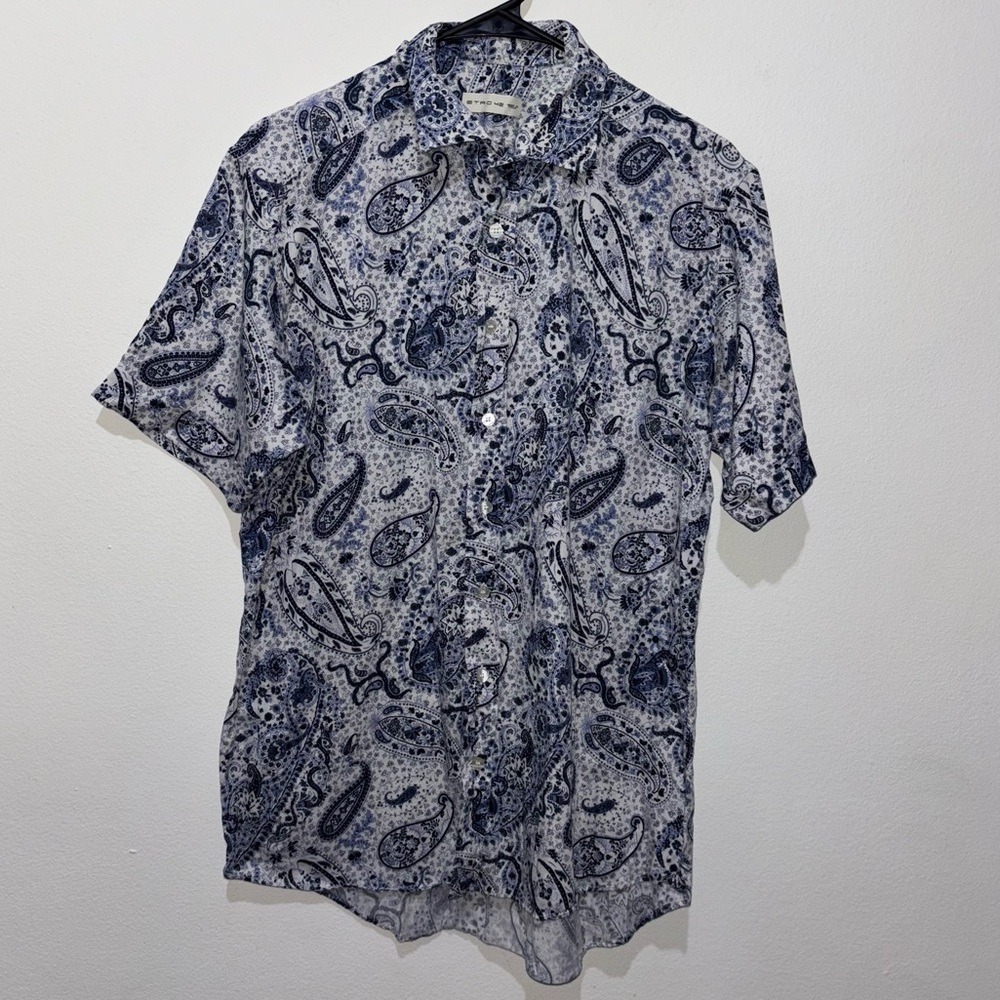 ETRO 42 Button Down Short Sleeve Shirt Size 42